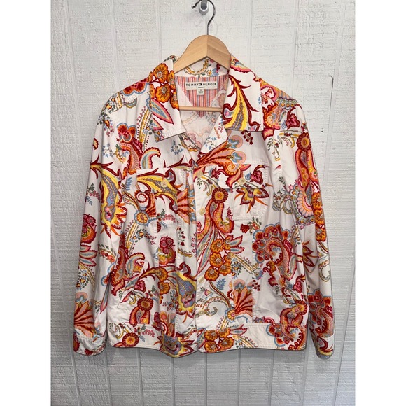Tommy Hilfiger Jackets & Blazers - Tommy Hilfiger Jacket Women Multicolor Paisley Floral Cotton Trucker 1X